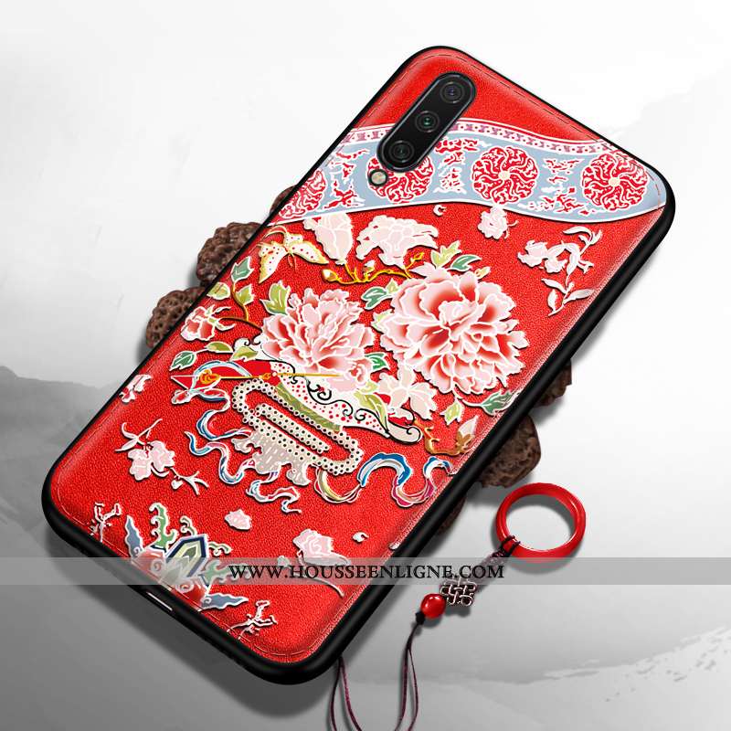 Housse Xiaomi Mi A3 Créatif Gaufrage Petit Net Rouge Modèle Style Chinois Difficile