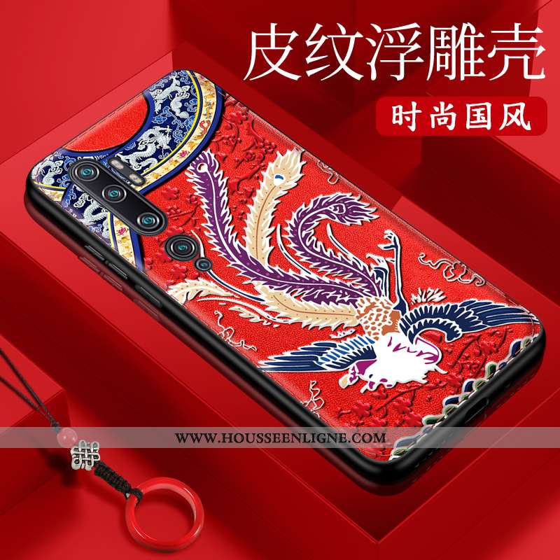 Housse Xiaomi Mi A3 Créatif Gaufrage Petit Net Rouge Modèle Style Chinois Difficile