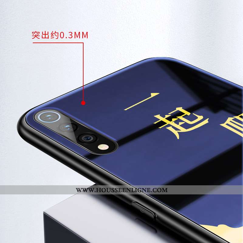 Housse Xiaomi Mi A3 Créatif Tendance Verre Coque Modèle Escalade Téléphone Portable Jaune