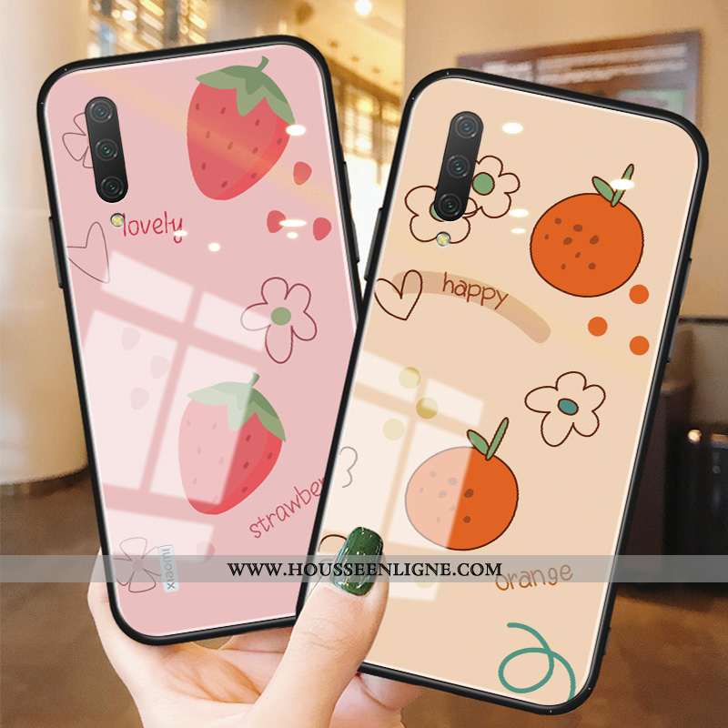 Housse Xiaomi Mi A3 Fluide Doux Silicone Fraise Frais Coque Protection Personnalisé Rose