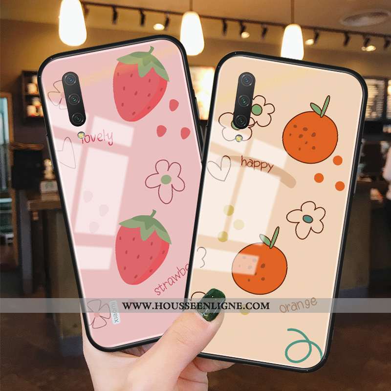 Housse Xiaomi Mi A3 Fluide Doux Silicone Fraise Frais Coque Protection Personnalisé Rose