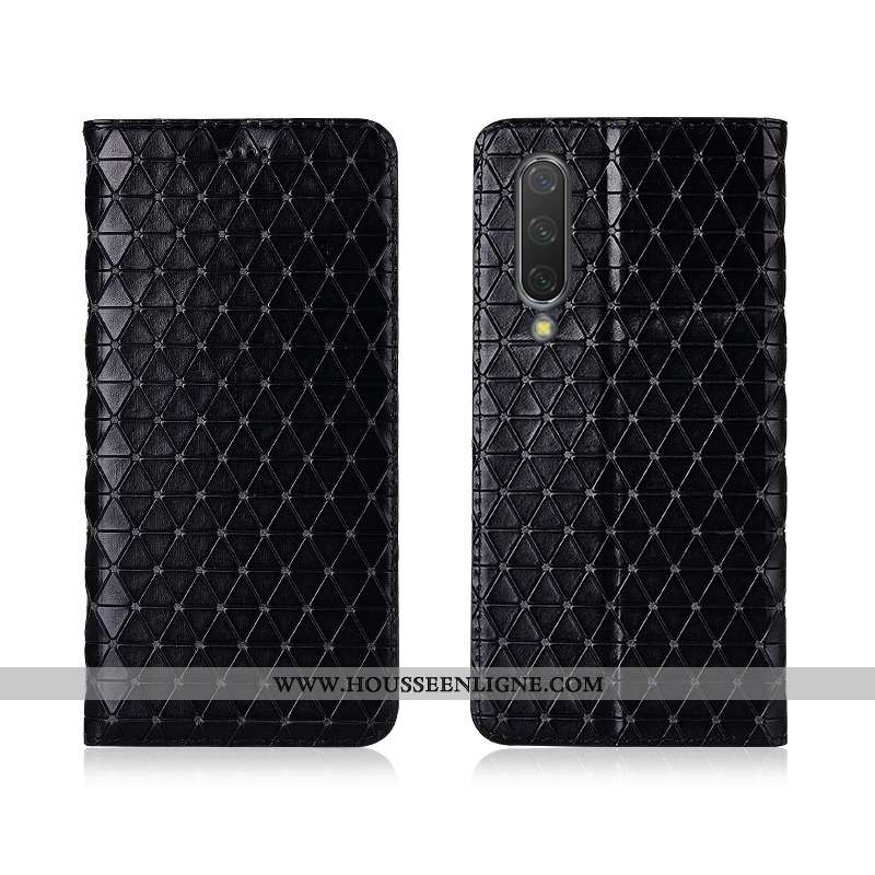 Housse Xiaomi Mi A3 Fluide Doux Silicone Protection Modèle Coque Téléphone Portable Plaid Noir