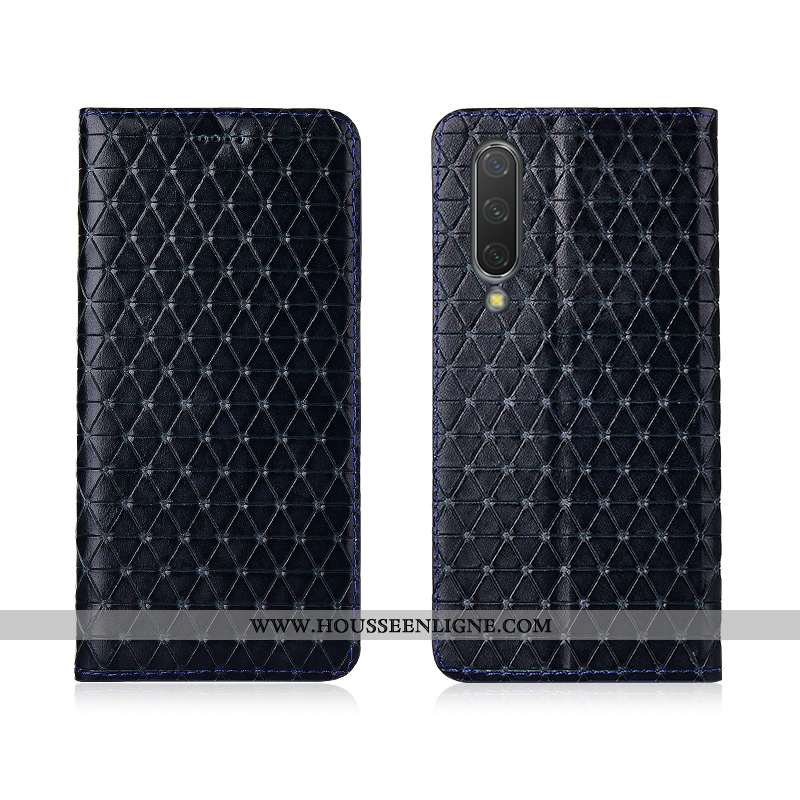 Housse Xiaomi Mi A3 Fluide Doux Silicone Protection Modèle Coque Téléphone Portable Plaid Noir