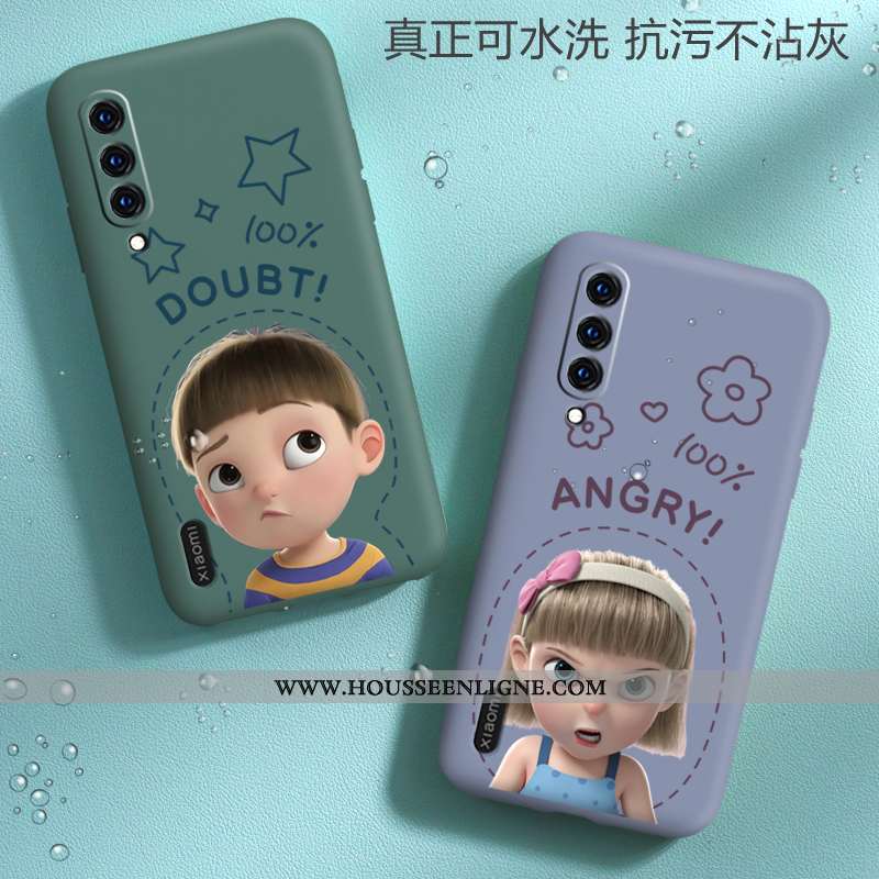 Housse Xiaomi Mi A3 Fluide Doux Silicone Tendance Coque Petit Vert Incassable Verte