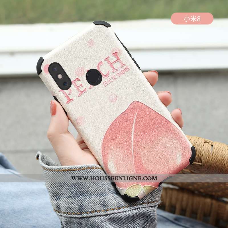 Housse Xiaomi Mi A3 Fluide Doux Silicone Étui Tendance Rose Protection Simple