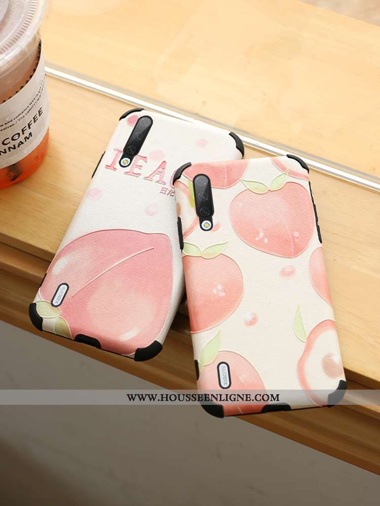 Housse Xiaomi Mi A3 Fluide Doux Silicone Étui Tendance Rose Protection Simple