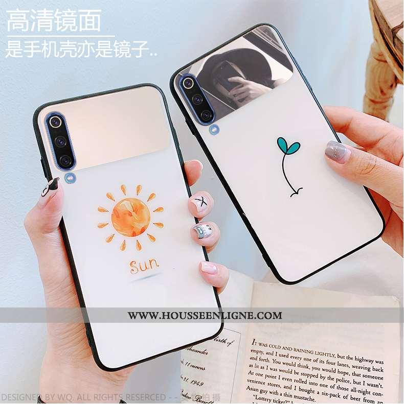 Housse Xiaomi Mi A3 Personnalité Verre Simple Miroir Net Rouge Petit Vert Verte