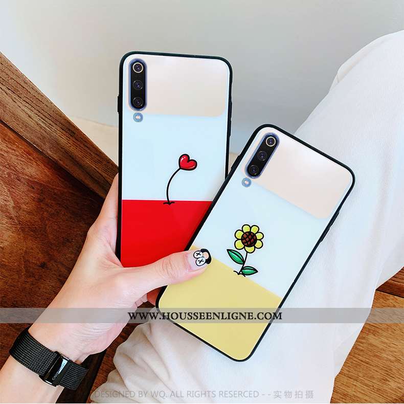 Housse Xiaomi Mi A3 Personnalité Verre Simple Miroir Net Rouge Petit Vert Verte