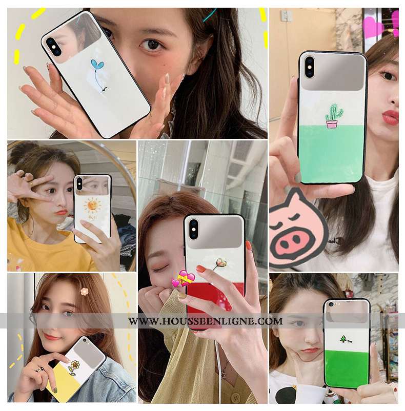 Housse Xiaomi Mi A3 Personnalité Verre Simple Miroir Net Rouge Petit Vert Verte