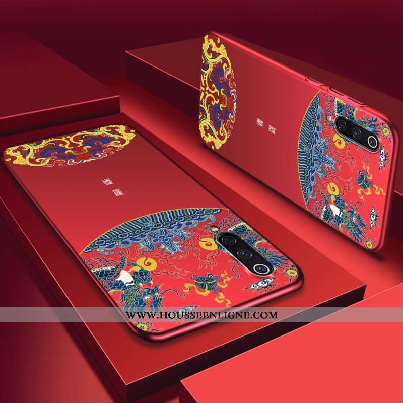 Housse Xiaomi Mi A3 Protection Délavé En Daim Magnétisme Rouge Ultra Coque Difficile