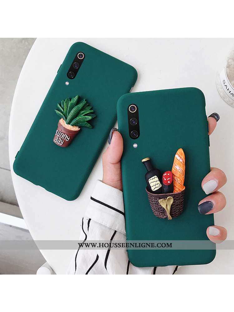 Housse Xiaomi Mi A3 Silicone Protection Charmant Personnalité Vert Téléphone Portable Fluide Doux Ve