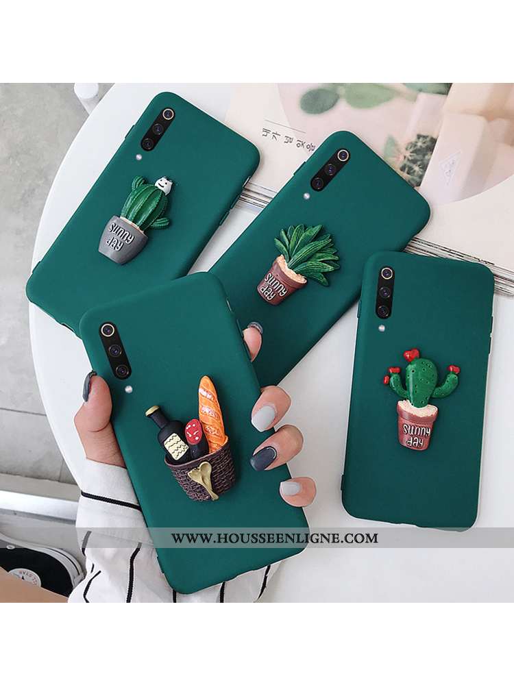 Housse Xiaomi Mi A3 Silicone Protection Charmant Personnalité Vert Téléphone Portable Fluide Doux Ve