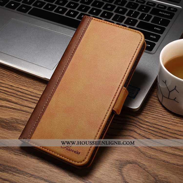 Housse Xiaomi Mi A3 Silicone Protection Cuir Incassable Petit Motif Étui Marron