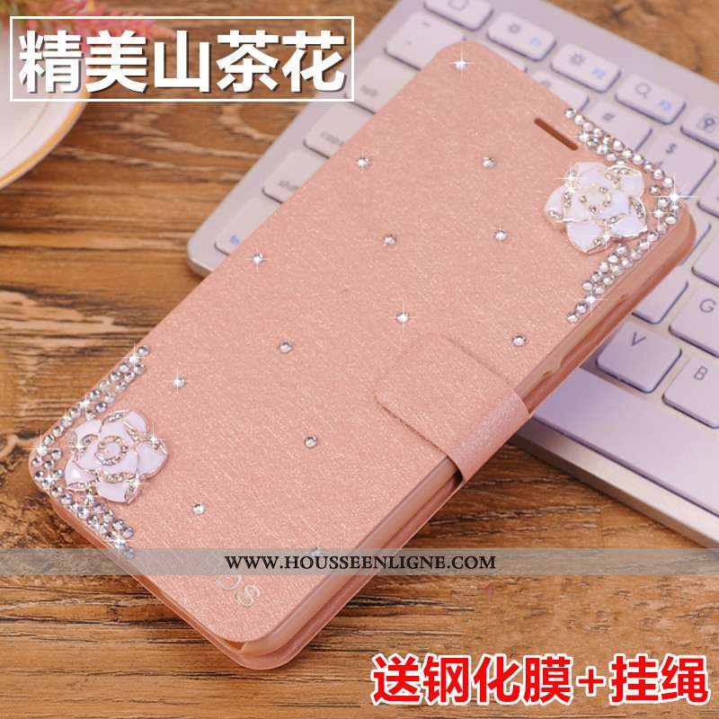 Housse Xiaomi Mi A3 Strass Délavé En Daim Téléphone Portable Petit Étui Mode Coque Bleu