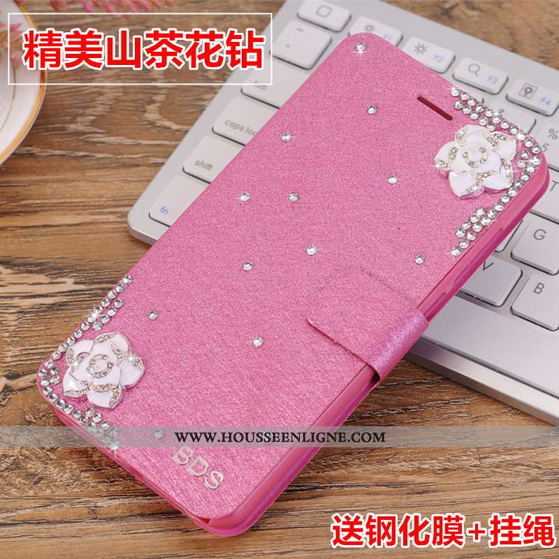 Housse Xiaomi Mi A3 Strass Délavé En Daim Téléphone Portable Petit Étui Mode Coque Bleu