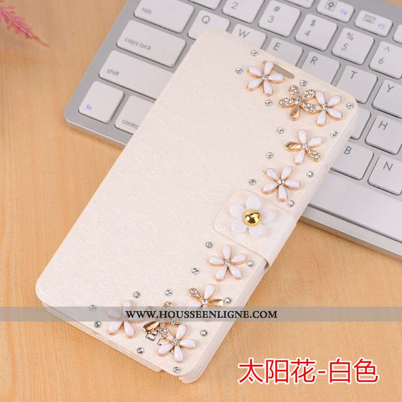 Housse Xiaomi Mi A3 Strass Délavé En Daim Téléphone Portable Petit Étui Mode Coque Bleu