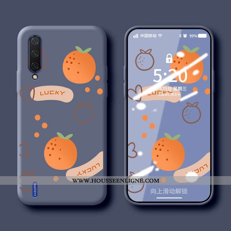 Housse Xiaomi Mi A3 Tendance Fluide Doux Étui Silicone Personnalisé Modèle Incassable Bleu