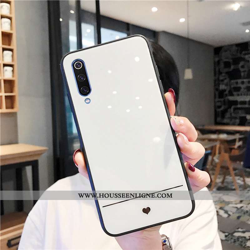 Housse Xiaomi Mi A3 Verre Personnalité Coque Miroir Fluide Doux Tendance Net Rouge Noir