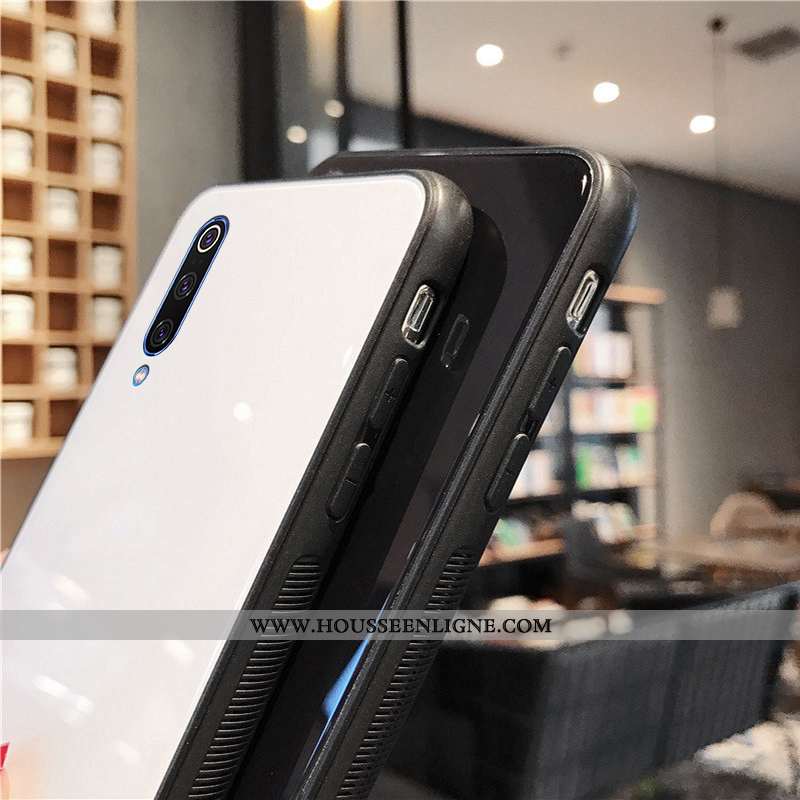 Housse Xiaomi Mi A3 Verre Personnalité Coque Miroir Fluide Doux Tendance Net Rouge Noir