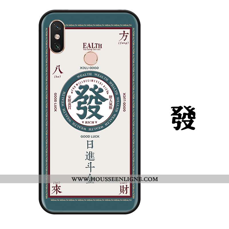 Housse Xiaomi Mi Max 3 Créatif Gaufrage Personnalité Étui Ornements Suspendus Protection Coque Verte