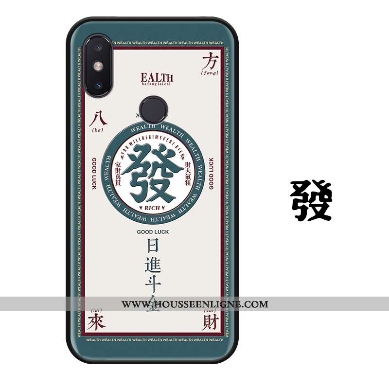 Housse Xiaomi Mi Max 3 Créatif Gaufrage Personnalité Étui Ornements Suspendus Protection Coque Verte
