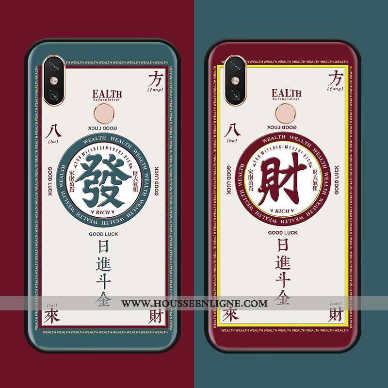 Housse Xiaomi Mi Max 3 Créatif Gaufrage Personnalité Étui Ornements Suspendus Protection Coque Verte