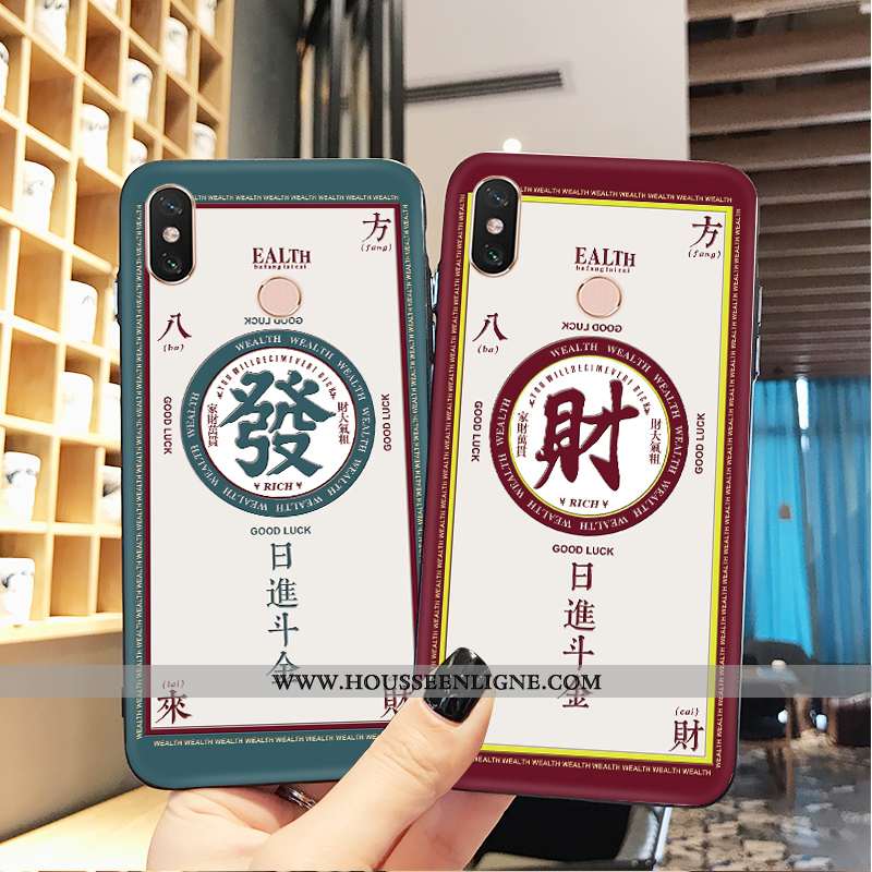 Housse Xiaomi Mi Max 3 Créatif Gaufrage Personnalité Étui Ornements Suspendus Protection Coque Verte