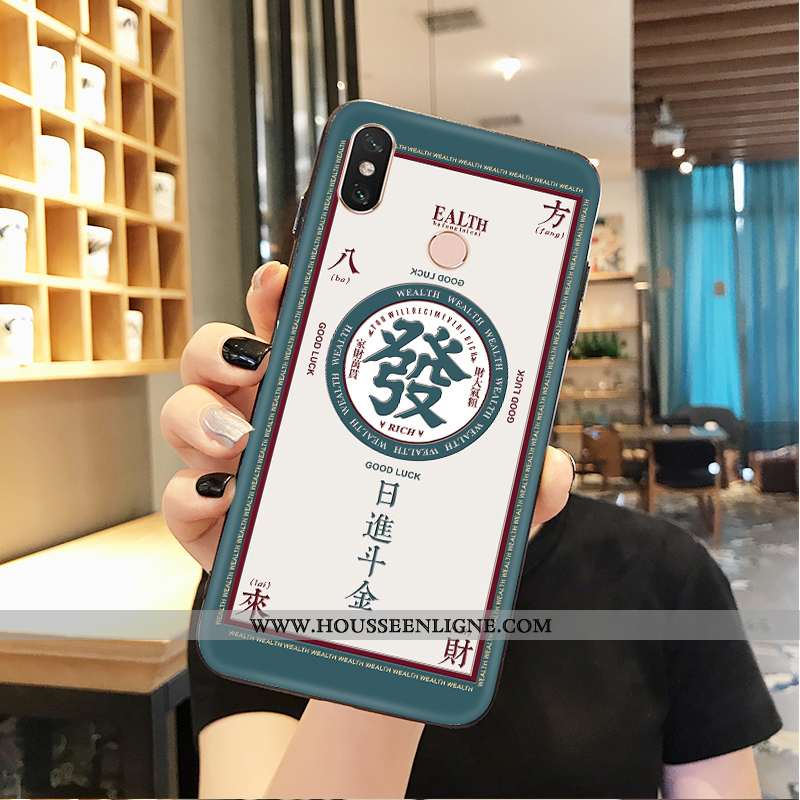 Housse Xiaomi Mi Max 3 Créatif Gaufrage Personnalité Étui Ornements Suspendus Protection Coque Verte