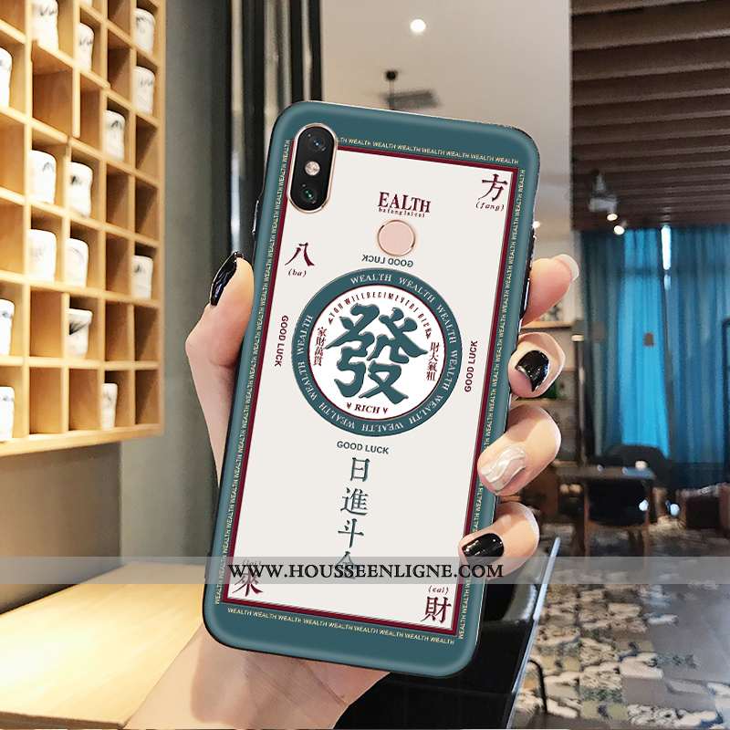 Housse Xiaomi Mi Max 3 Créatif Gaufrage Personnalité Étui Ornements Suspendus Protection Coque Verte