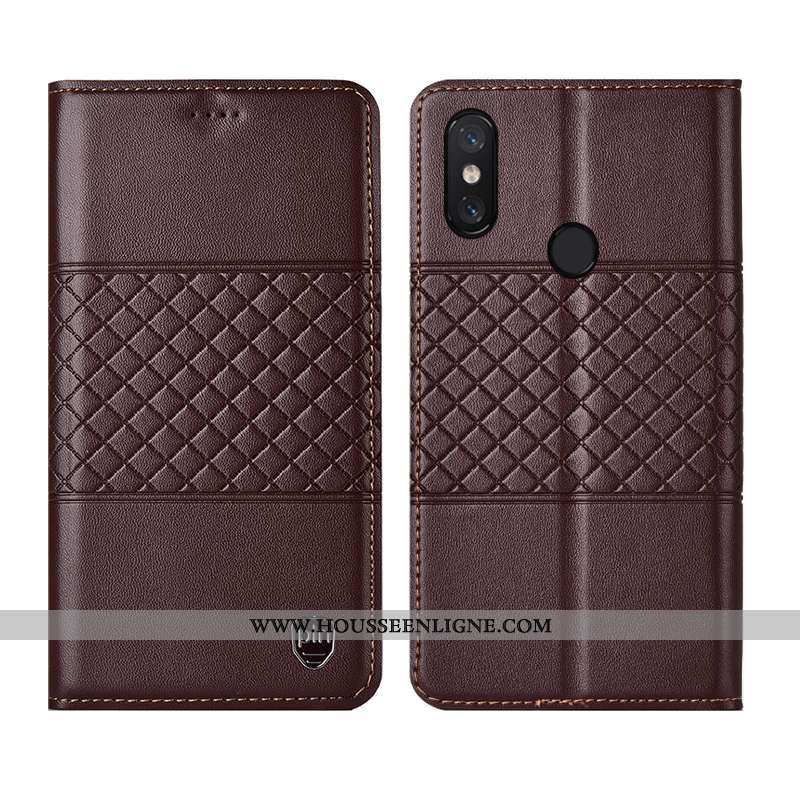 Housse Xiaomi Mi Max 3 Cuir Protection Petit Rouge Étui Mesh Incassable