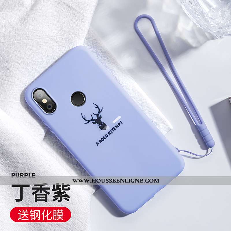 Housse Xiaomi Mi Max 3 Légère Fluide Doux Coque Bulle Ours Silicone Protection Violet