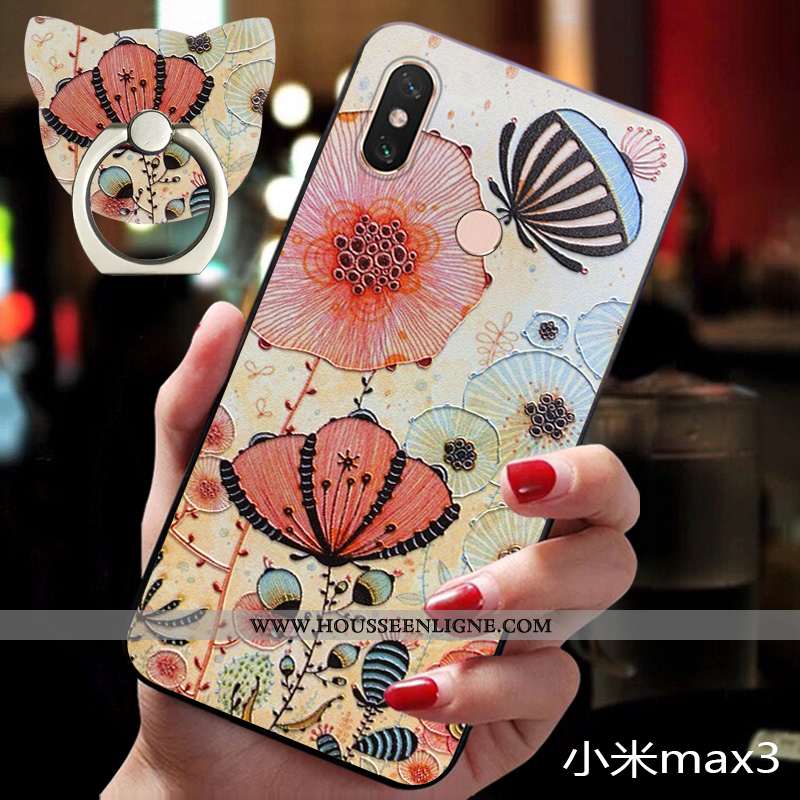 Housse Xiaomi Mi Max 3 Légère Fluide Doux Petit Coque Vintage Personnalité Incassable Rose