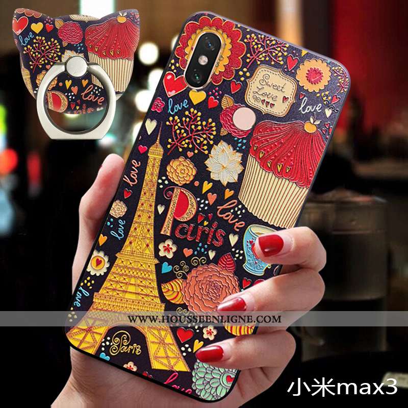 Housse Xiaomi Mi Max 3 Légère Fluide Doux Petit Coque Vintage Personnalité Incassable Rose