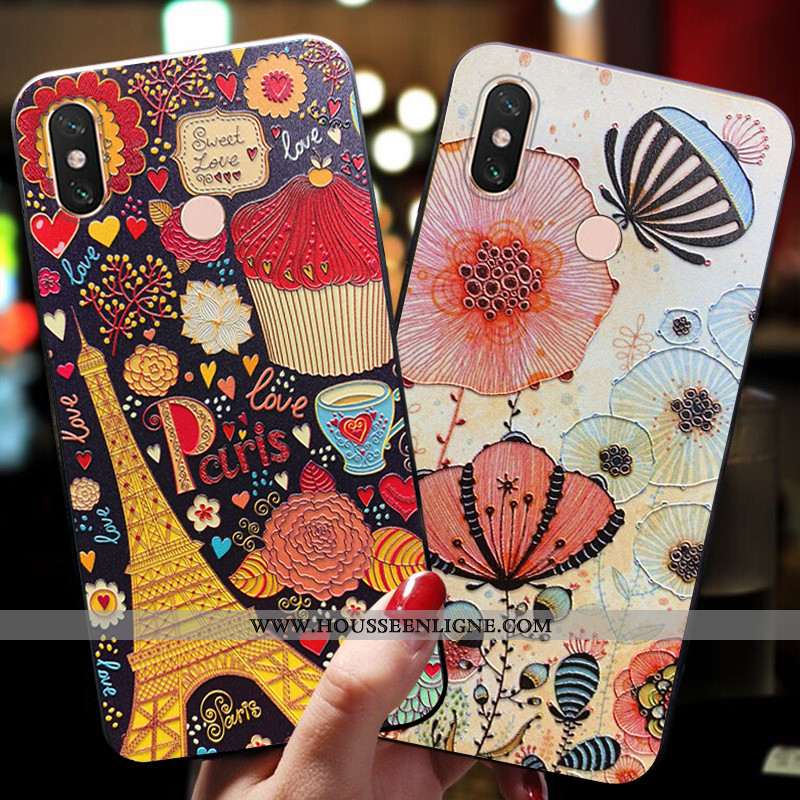 Housse Xiaomi Mi Max 3 Légère Fluide Doux Petit Coque Vintage Personnalité Incassable Rose