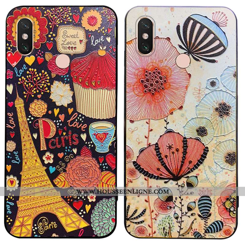 Housse Xiaomi Mi Max 3 Légère Fluide Doux Petit Coque Vintage Personnalité Incassable Rose