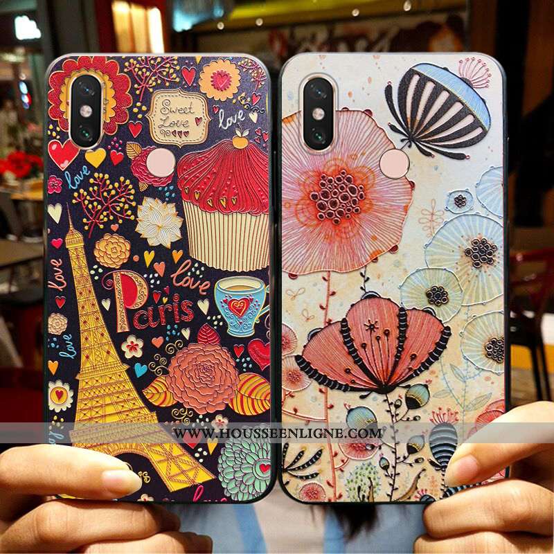 Housse Xiaomi Mi Max 3 Légère Fluide Doux Petit Coque Vintage Personnalité Incassable Rose