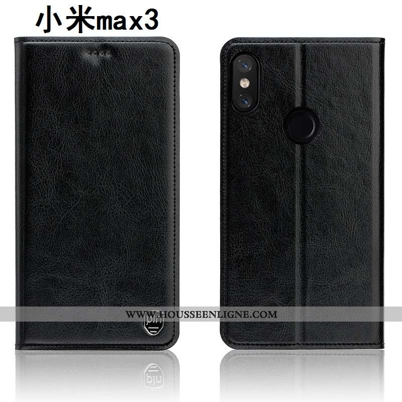 Housse Xiaomi Mi Max 3 Protection Cuir Véritable Marron Téléphone Portable Tout Compris Petit Étui