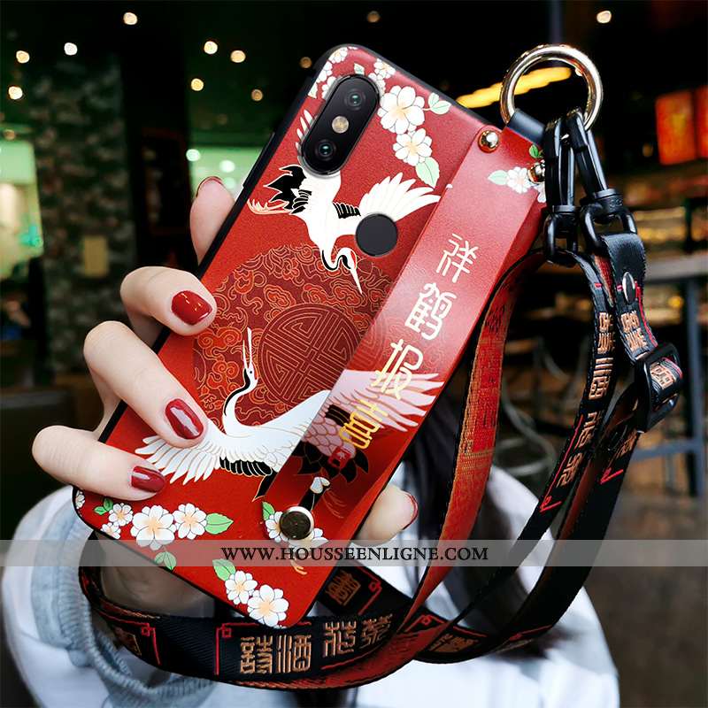 Housse Xiaomi Mi Max 3 Protection Ornements Suspendus Petit Net Rouge Tout Compris Bleu Marin Silico