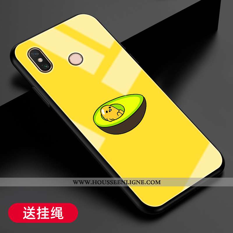 Housse Xiaomi Mi Max 3 Protection Verre Jaune Fluide Doux Net Rouge Téléphone Portable Coque