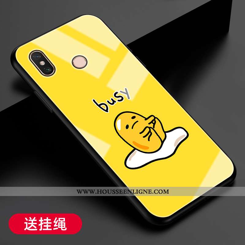 Housse Xiaomi Mi Max 3 Protection Verre Jaune Fluide Doux Net Rouge Téléphone Portable Coque