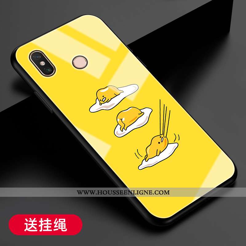 Housse Xiaomi Mi Max 3 Protection Verre Jaune Fluide Doux Net Rouge Téléphone Portable Coque