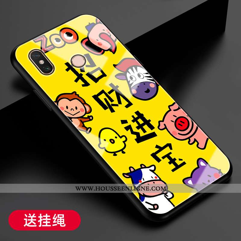 Housse Xiaomi Mi Max 3 Protection Verre Jaune Fluide Doux Net Rouge Téléphone Portable Coque