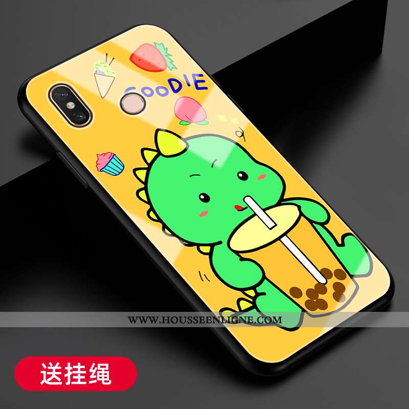 Housse Xiaomi Mi Max 3 Protection Verre Jaune Fluide Doux Net Rouge Téléphone Portable Coque