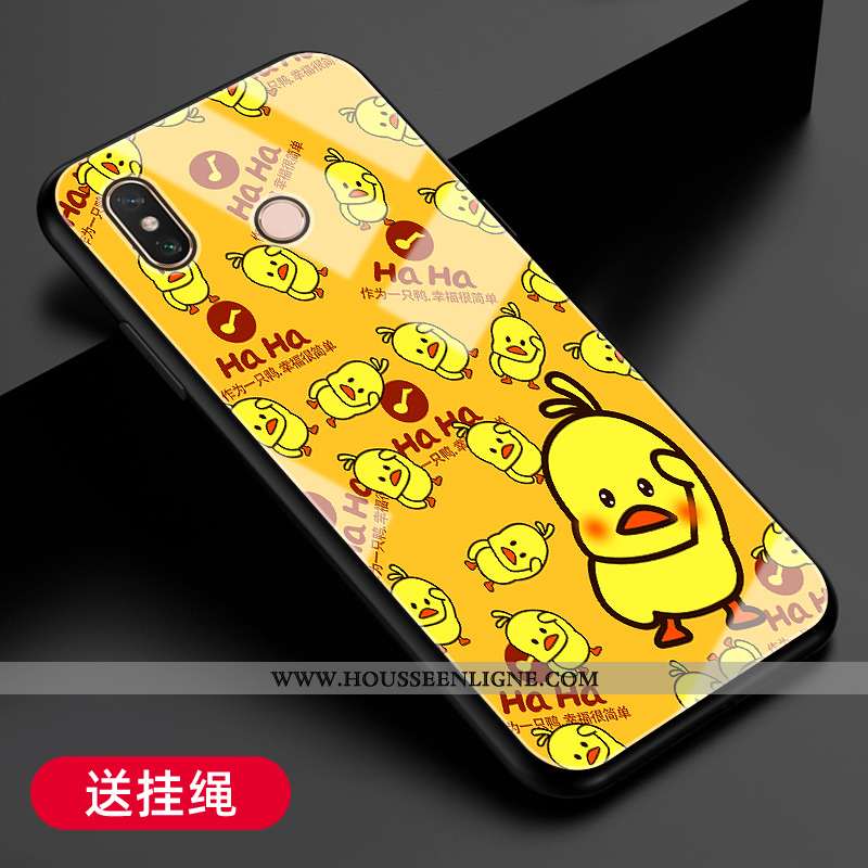 Housse Xiaomi Mi Max 3 Protection Verre Jaune Fluide Doux Net Rouge Téléphone Portable Coque