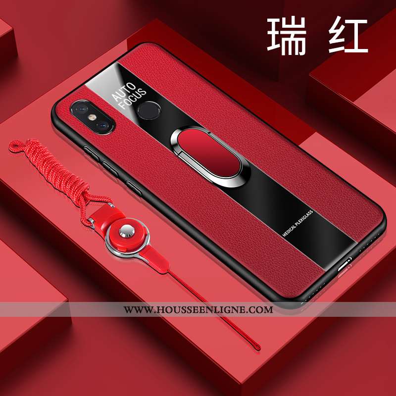 Housse Xiaomi Mi Max 3 Tendance Cuir Incassable Créatif Noir Verre Étui