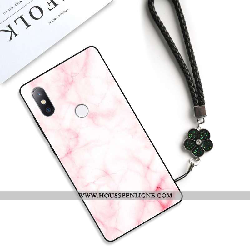 Housse Xiaomi Mi Max 3 Tendance Fluide Doux Net Rouge Délavé En Daim Étui Petit Personnalité Rose