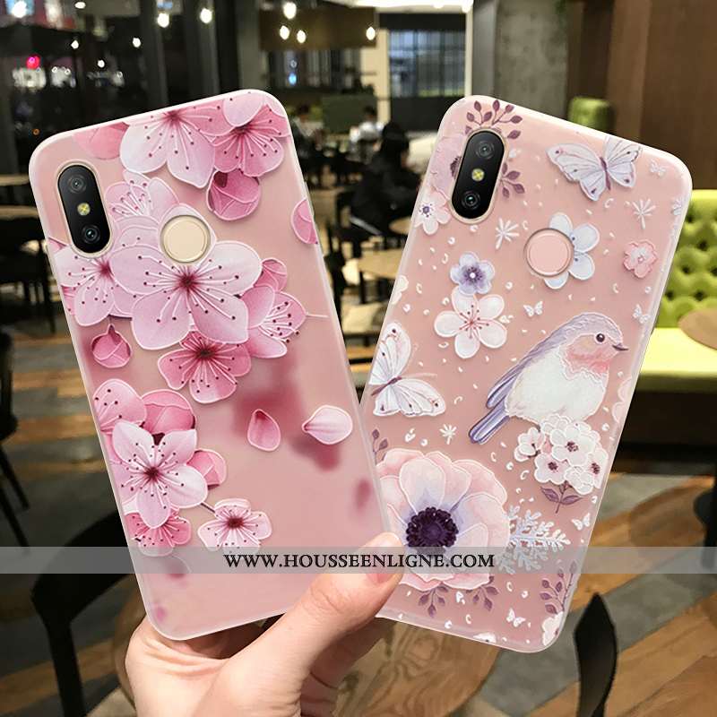 Housse Xiaomi Mi Max 3 Transparent Délavé En Daim Étui Incassable Rose Créatif Ultra