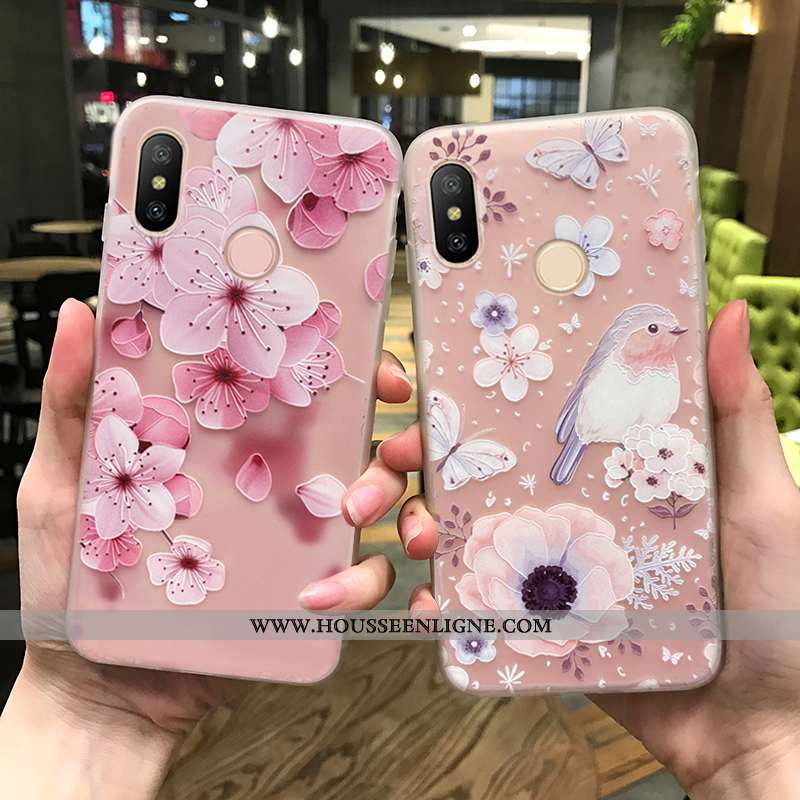 Housse Xiaomi Mi Max 3 Transparent Délavé En Daim Étui Incassable Rose Créatif Ultra