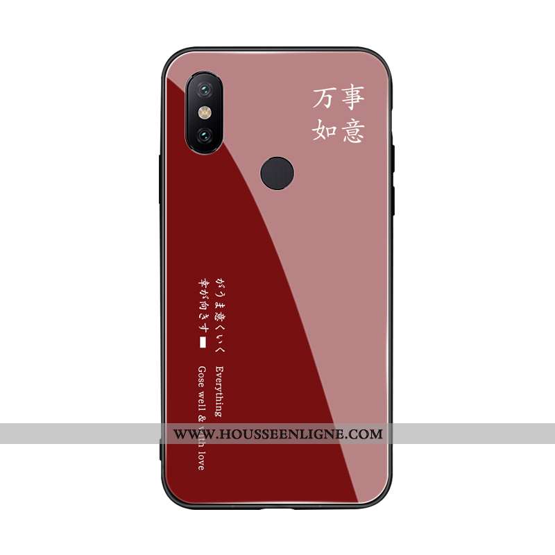 Housse Xiaomi Mi Max 3 Verre Fluide Doux Téléphone Portable Silicone Coque Incassable Vin Rouge Bord