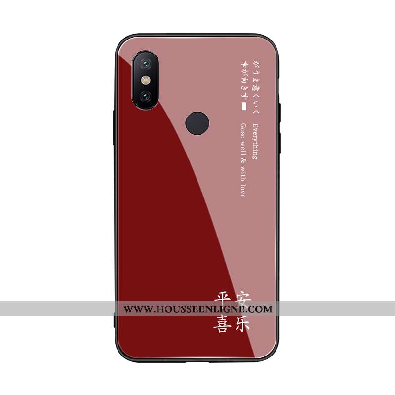 Housse Xiaomi Mi Max 3 Verre Fluide Doux Téléphone Portable Silicone Coque Incassable Vin Rouge Bord